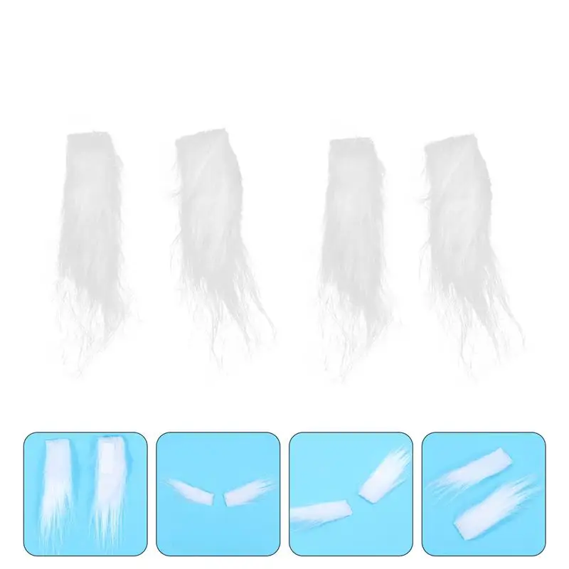 2pairs Christmas Creative Party Props Santa Claus Eyebrows Fake Eyebrows Xmas Christmas Party Costumes Santa Eyebrows(White) christmas fake eyebrows