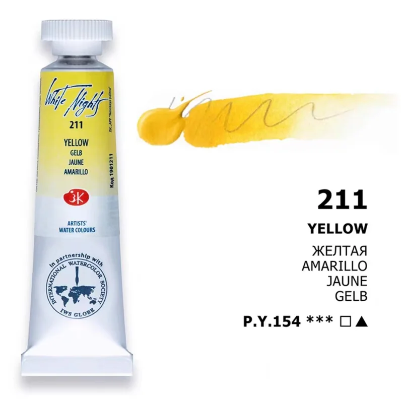 19 Colors Macaron/Candy Watercolor Paint 10ml Tube Russian White Nights Master Grade Water Colour for Artist Student Art Supplie
