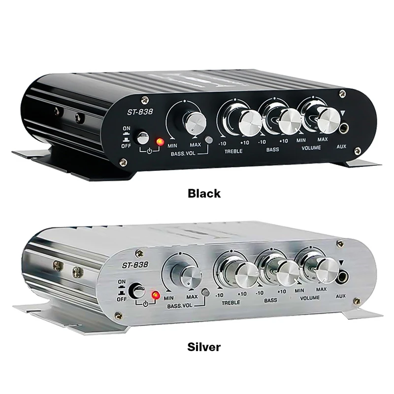 A73E-ST-838 Hifi 2.1 채널 전력 증폭기 80Wx2 스테레오베이스 사운드 앰프(서브우퍼 출력 포함) 홈 오디오 앰프