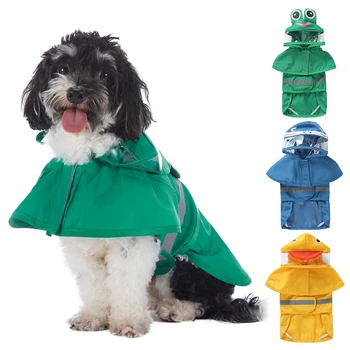 Fashionable Reflective Pet Dog Raincoat Cute Animal Raincoat Pet Hooded Waterproof Jacket Clothes Dog Clothes for Big Dogs 1