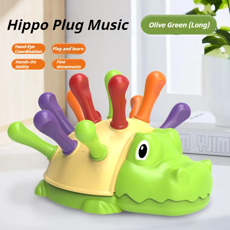 Hippo Montessori Biomimetic Toys Baby Concentration Training Puzzle Toys Fine Motor Sensory spelling Toys for Kids gift 1 year 3 5