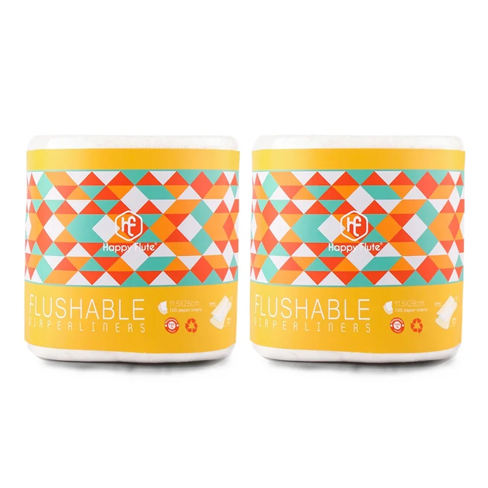 Disposable diaper liner 2 Rolls Disposable Bamboo Flushable Baby Diaper Nappy Liner Biodegradable Bamboo Liner