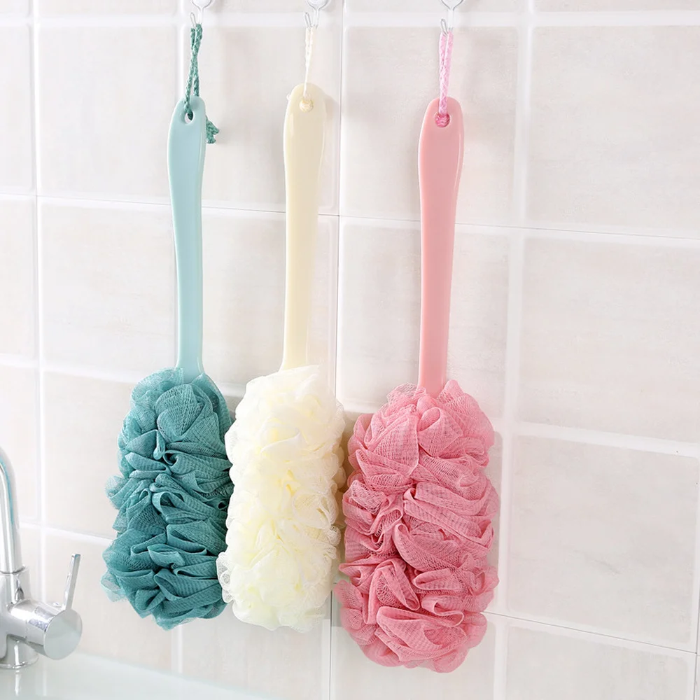 Long Handle Back Brush Body Scrubbers Shower Hanging Body Brush Sponges Soft Mesh Bath Shower Brushes Bath Accessories for Adult 5