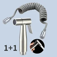 304 Hand Protable Toilet Bidet Sprayer Gun Bathroom Bidet 1.5m Stretchable Hose Stainless Steel Sprayer Set Bathroom Accessories 1
