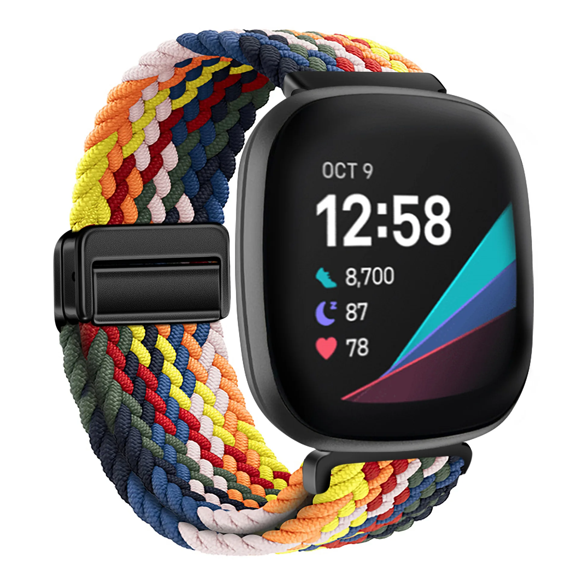 Sporty Nylon Braided Loop Strap - Magnetic Breathable Bracelet Wristband Belt Accessory