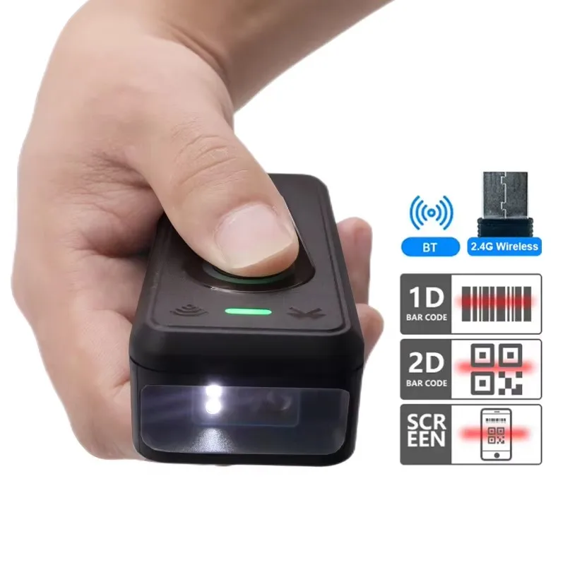 Wireless Barcode Scanner 1D 2D CMOS USB Bluetooth Mini Pocket QR Code Reader for iOS Android Windows Mobile Payment