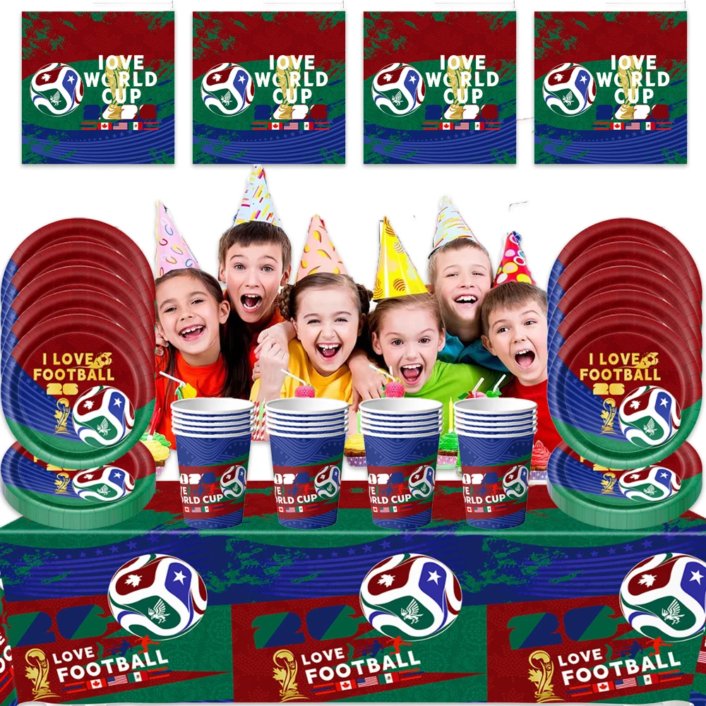 61pcs/set 2026 football soccer birthday decoration disposable dishes paper cup plate napkin tablecloth birthday party supplies 61pcs/set 2026 Football Soccer birthday Decoration disposable dishes Paper Cup Plate Napkin Tablecloth Birthday Party Supplies 1