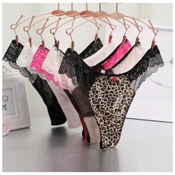 European and American large size sexy thong women's T-shaped transparent hollow lace panties underwear women underwear