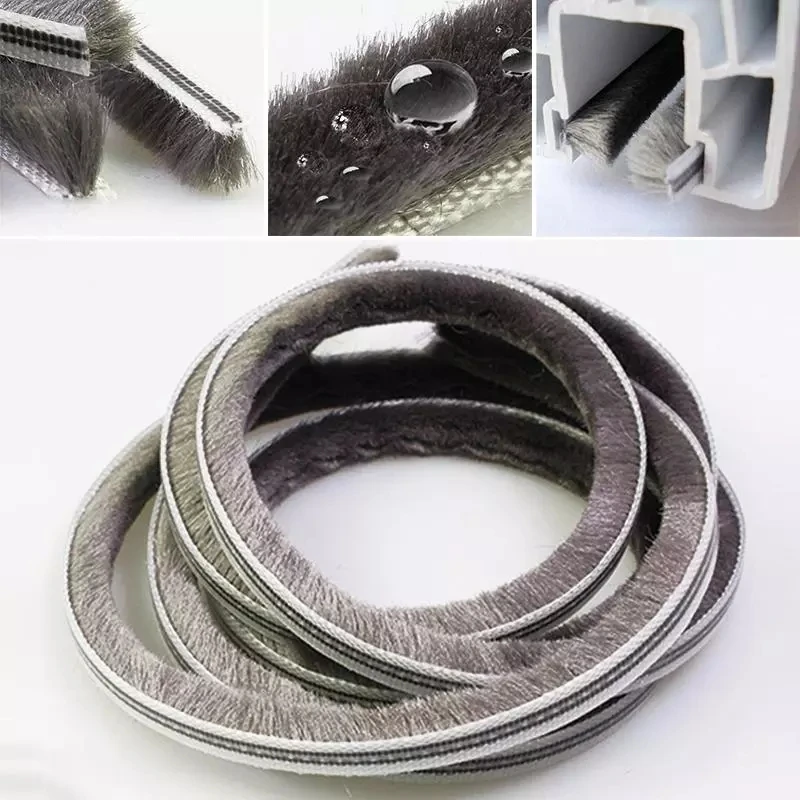 Hairy Seal Brush Pile Door Window Sliding Weather Strip Draught Excluder Noise Isolation for Studio Door Seal Bathroom Tape 10m door seal strip sealing strip tape window seal strip sealing tape rubber seal strip rubber door weatherstripping door draft stopper door weatherstripping sealing strip waterproof tape