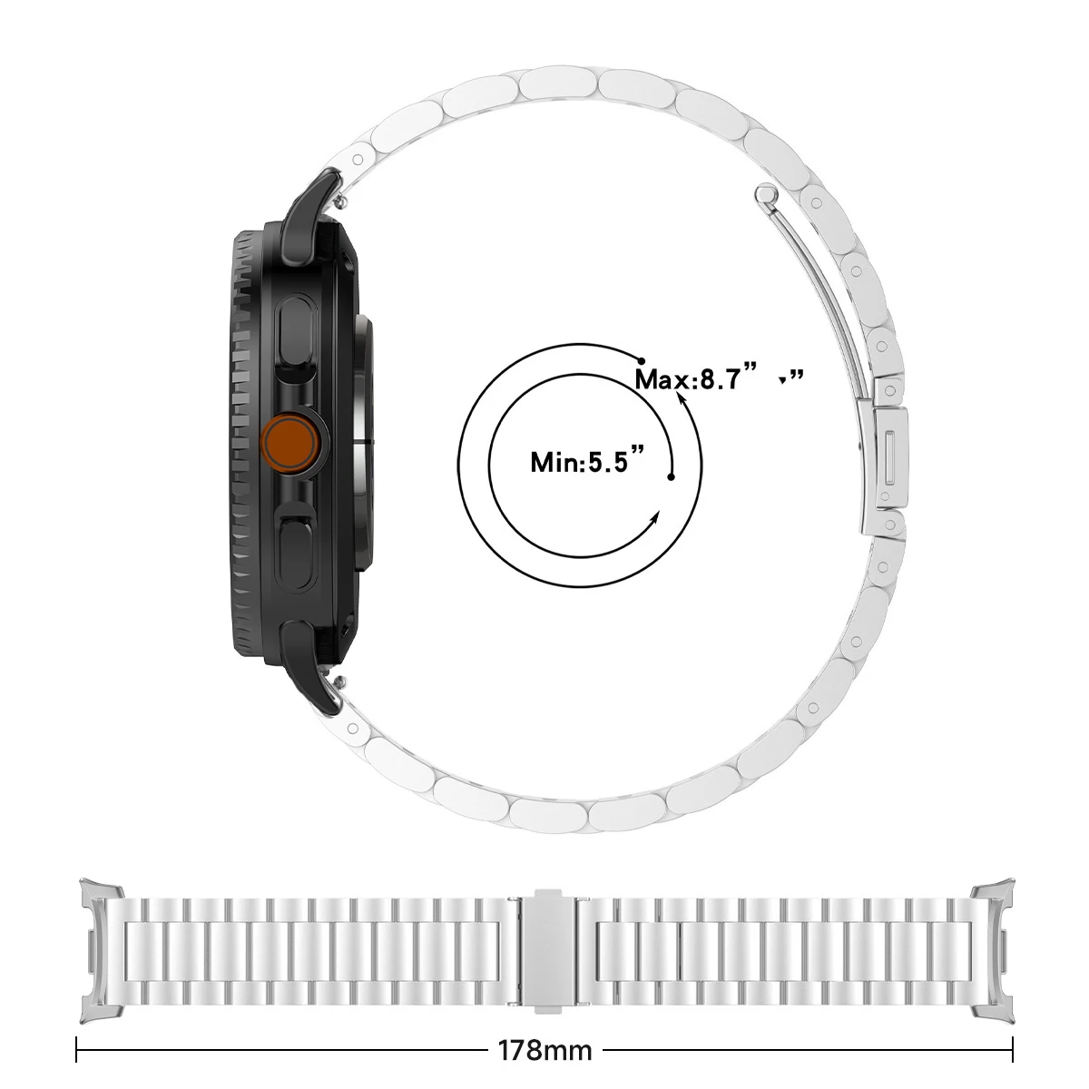 Stainless Steel Metal Watch Band Bracelet