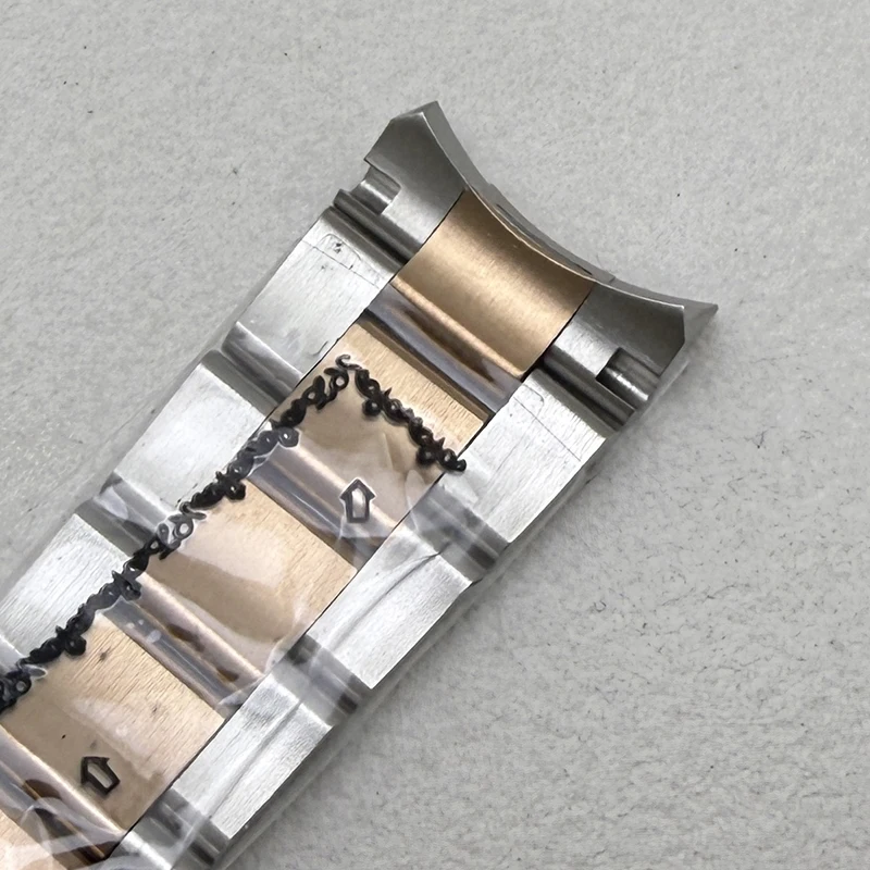 Oyster/Jubilee-Armband, Silber-Roségold, massiver Stahl, 20 mm Breite, Ad-Jubilee-Schnalle, Armband für Datejust NH35-Uhrengehäuse, 36/40 mm – Detail 4