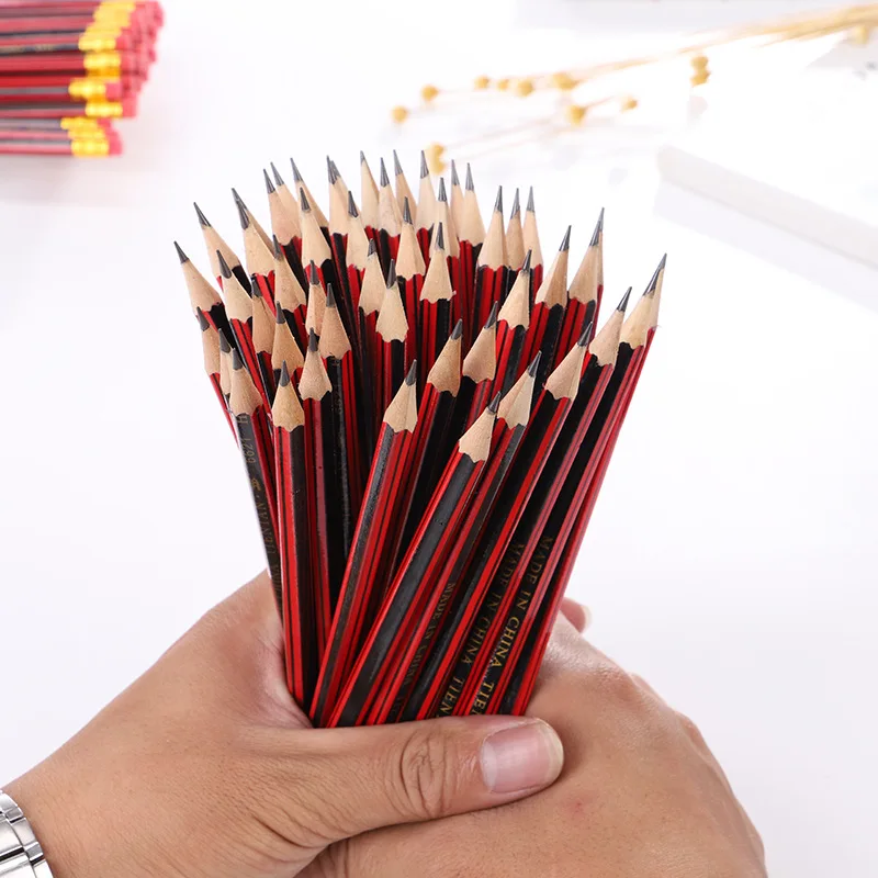 

20PCS Drawing and sketching pencil, drawing strip cover film head log hexagonal HB pencil, students learn office writing tools