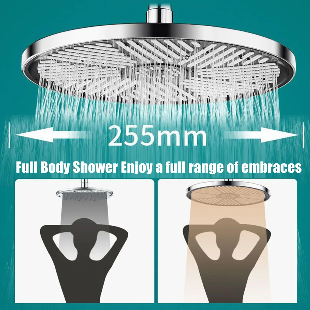 10inch Big Panel Rainfall Shower Head,High Pressure Shower Head,Water Saving,Top Rain Shower Faucet Bathroom Accessories 2
