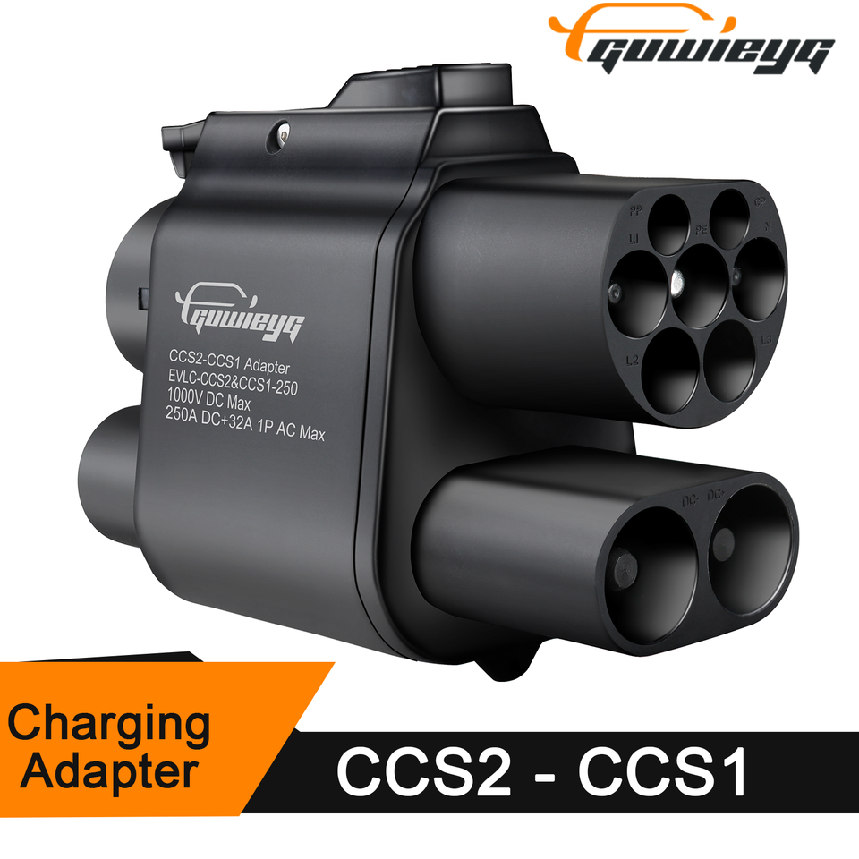 GUWIEYG CCS2 to CCS1 Adapter From CCS2 Charger to CCS1 EV CCS2 to CCS1 Electric Vehicle Charger DC Fast Ev Charging Adapter