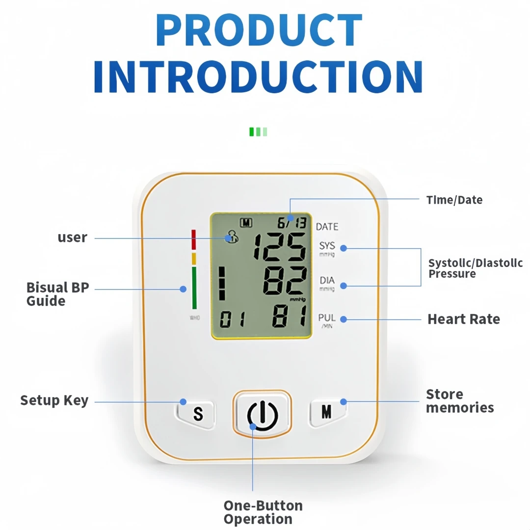 Sphygmomanometer, Household Automatic Blood Pressure Measuring Instrument, Arm-type Blood Pressure Meter(Without Battery)