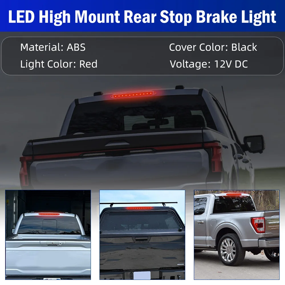 Feu Stop Arrière LED Universel – Style Formule 1 – Noir, Verre Clair – Pour Voiture/camion