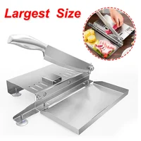 Largest Meat Slicing Machine Household Stainless Steel Manual Meat and Vegetables Slicer Kitchen Gadgets Thickness Adjustable