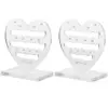 2 Pcs Heart Shaped Earring Display Stand Small Holder Acrylic Jewelry Rack Retail Stands Earrings Organizer 1