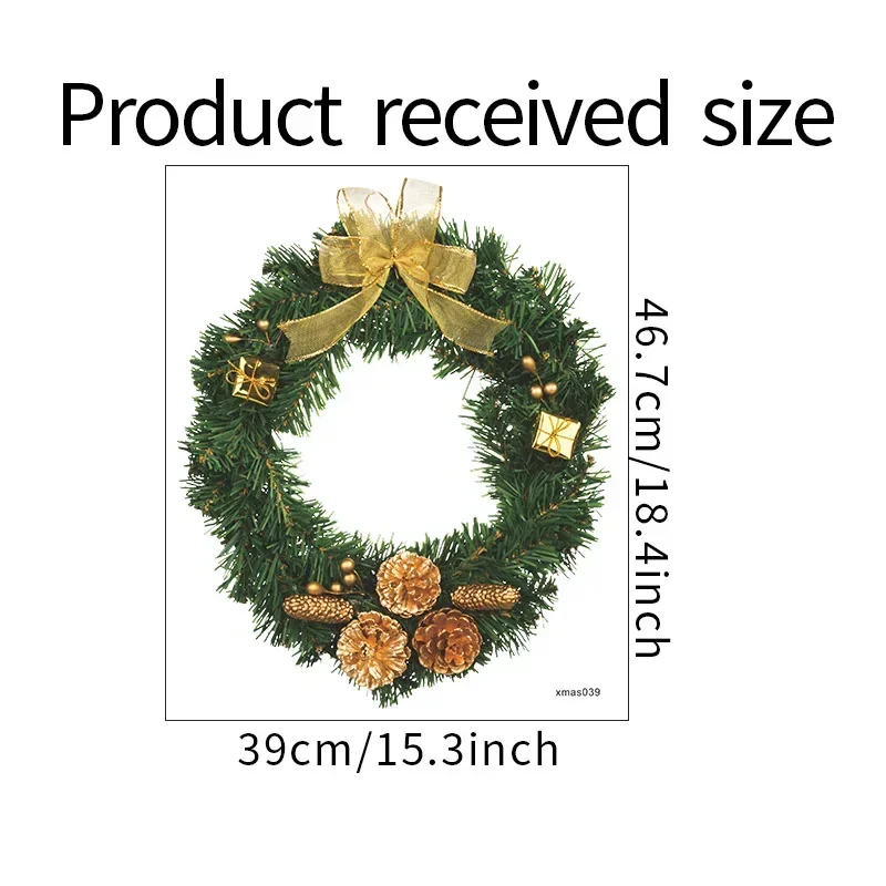 1 Pc Home Decor Christmas Wreath Santa Angel Xmas Tree Stikcers Wall Clings Sticker Waterproof Decals Santa Claus Wallpaper 2022