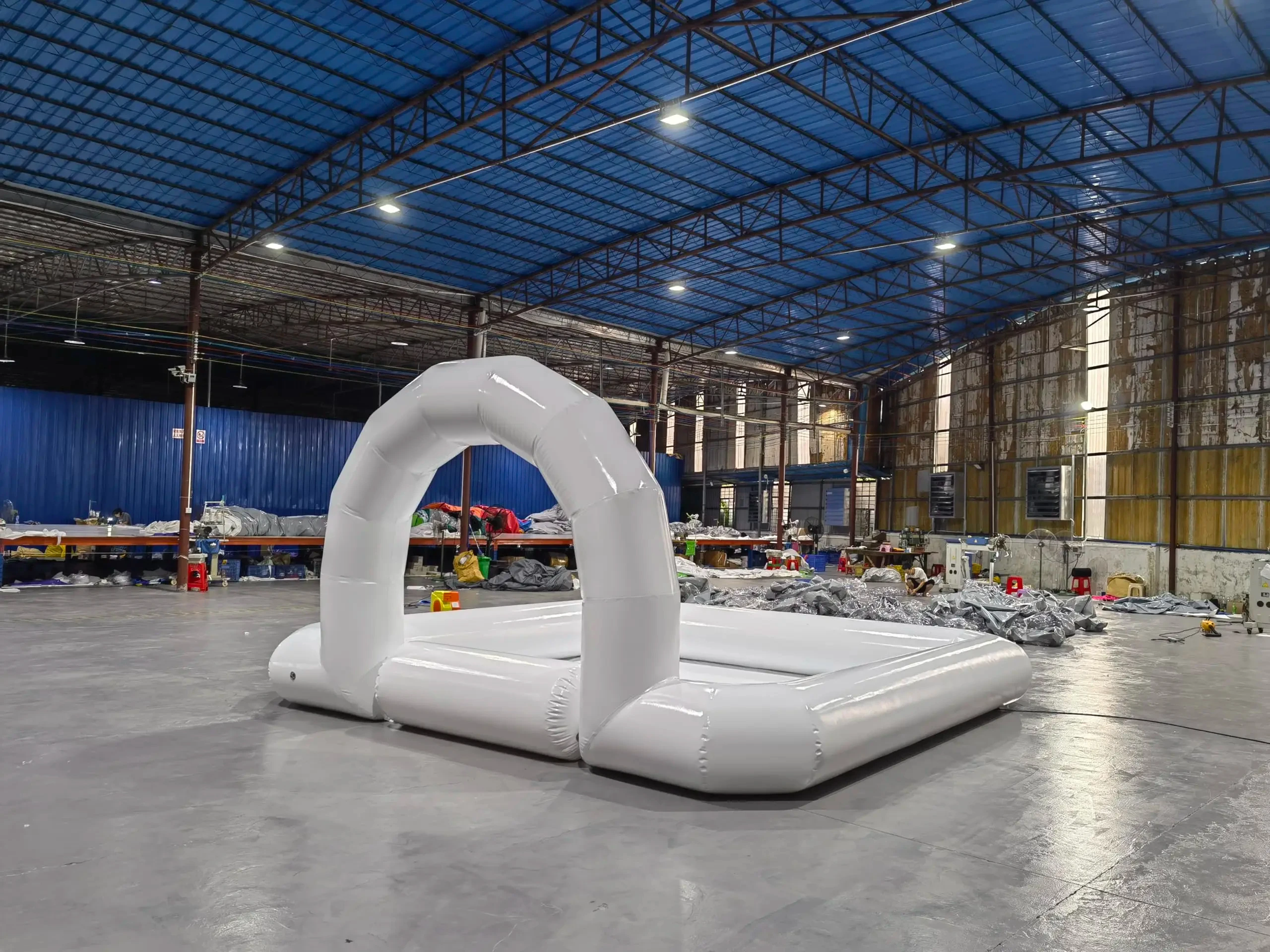 Custom White PVC Amusement Park Inflatable Bumper Car Track  Inflatable Race Track Pipe For Kids Bumper Cars 2