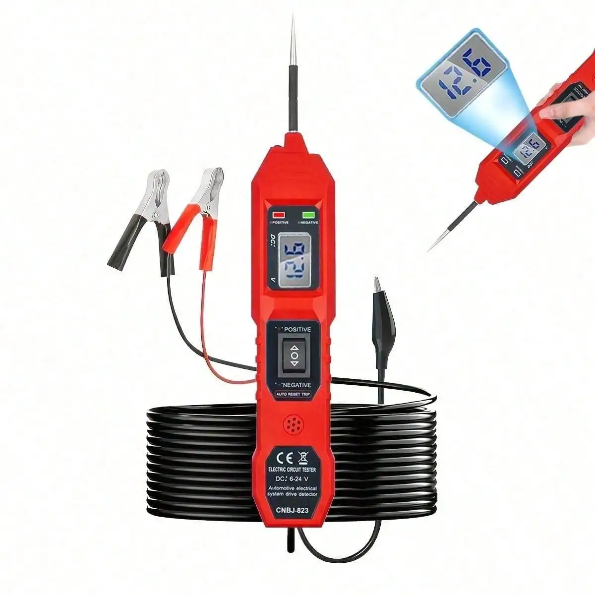 Probador de Circuitos Eléctricos para Automóviles, Probador de Sistemas Eléctricos para Autos, Probador de Circuitos para Vehículos con Interruptor de Encendido/Apagado, Diagnóstico de Vehículos