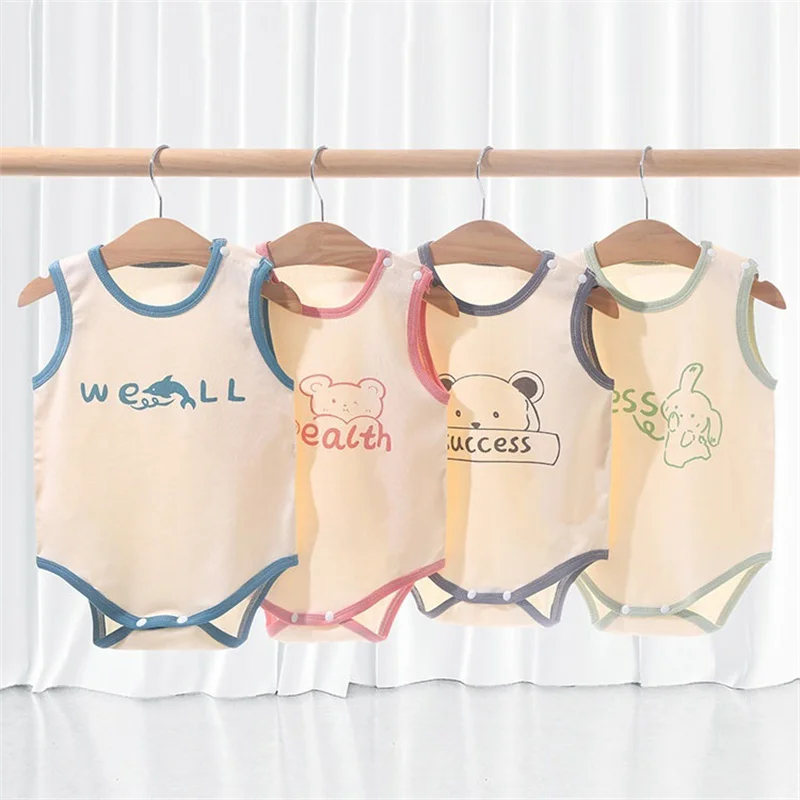 

Summer Baby Girls Boys Bodysuit For Newborns Sleeveless Thin Jumpsuit For Boy Girl Cotton Soft Infant Toddler Rompers 3-36Month