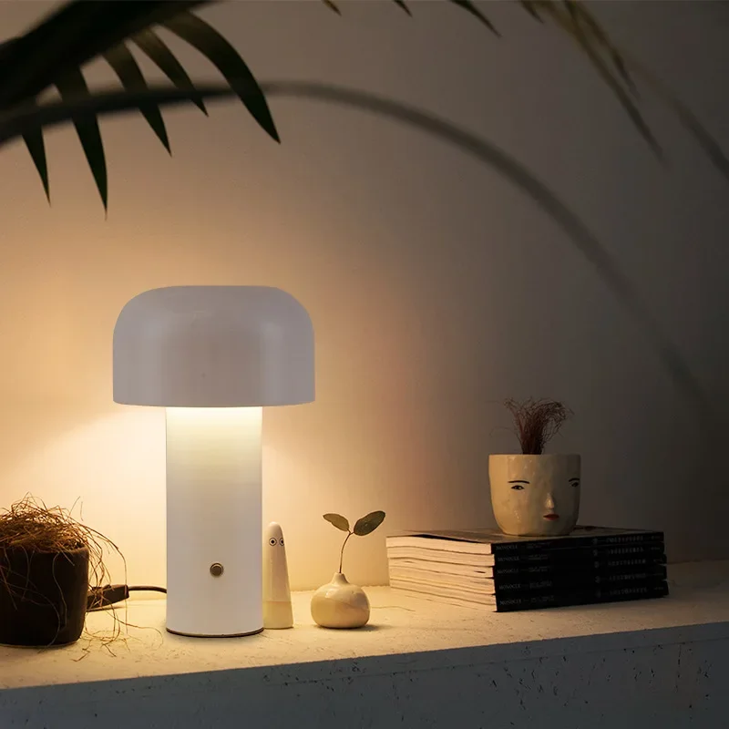 Table Lamp LED Night Lamp Modern Creative USB Charging Colorful Mushroom LED Table Lamp Bedroom Bedside Study Reading Lamps Living Room Decor Night Lights