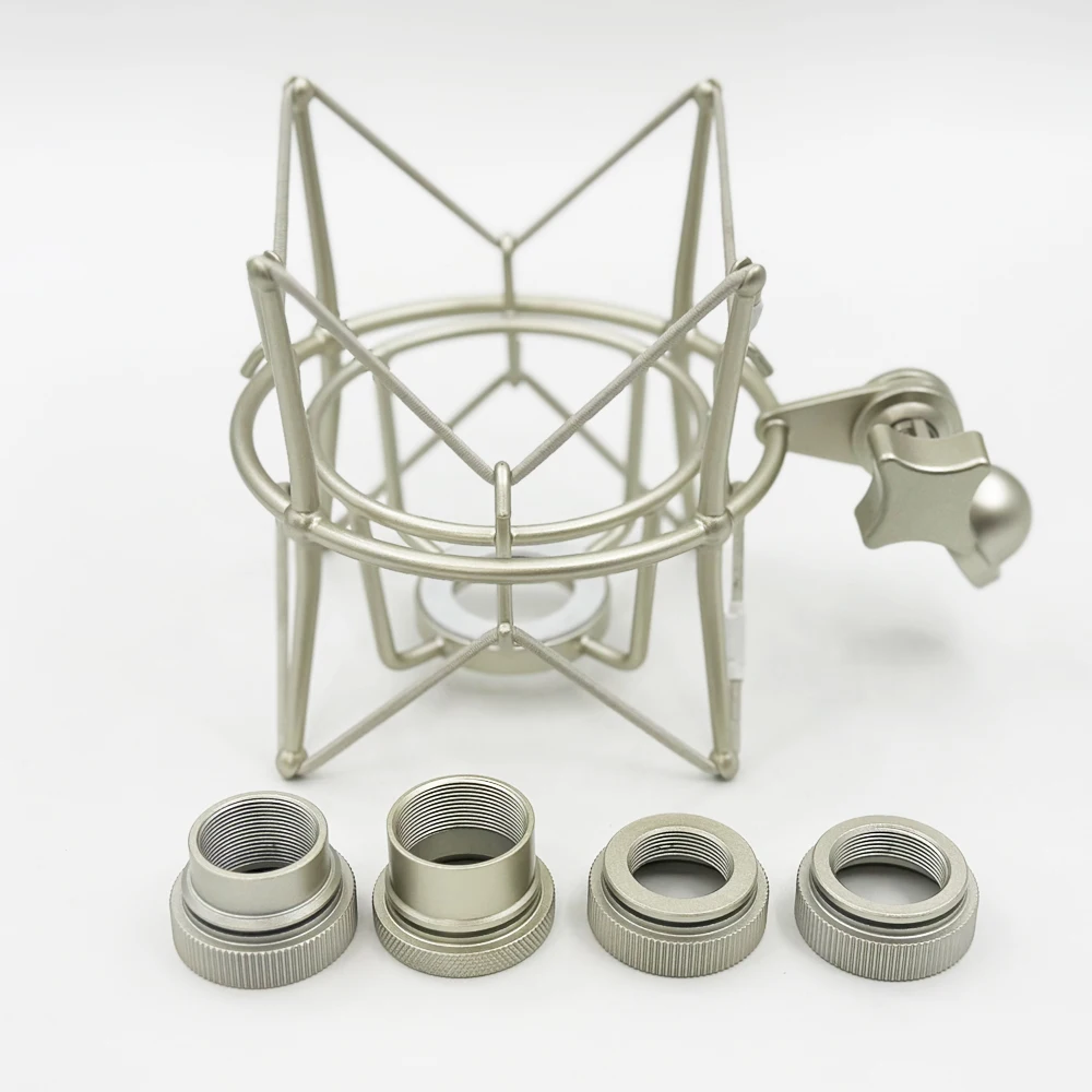SUNNTOK Mikrofon-Stoßdämpferhalterung – Universal-Mikrofonhalter Mit 4 Schrauben, 180° Neigbar, Schwarz