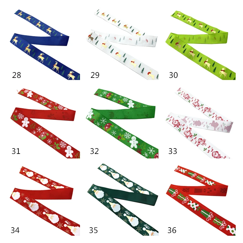 Christmas Ribbons 25mm Printed Grosgrain For Gift Wrapping Wedding Decoration Hair Bows DIY satin ribbons,ribbon decoration,ribbon supplies,wrapping ribbon,grosgrain ribbon,christmas ribbon