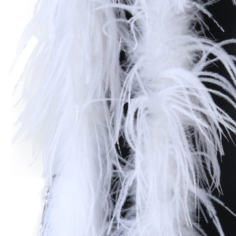 Однослойный длинный шарф из страусиного пера, высококачественный шарф из страусиного пера, украшение для одежды на Хэллоуин, шаль, 2 метра