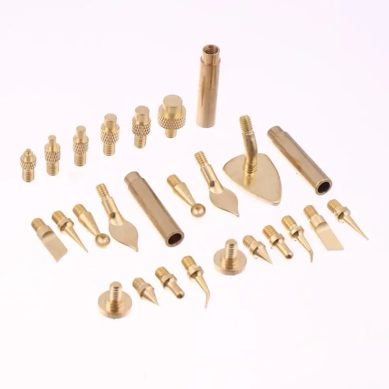 Gold 7/9/10Pcs Heat Insert Nut Iron Tip M2 M3 M4 M5 M6 M8 Brass Thread Embedded Kit Tool For Plastic 3D Printer Soldering Iron