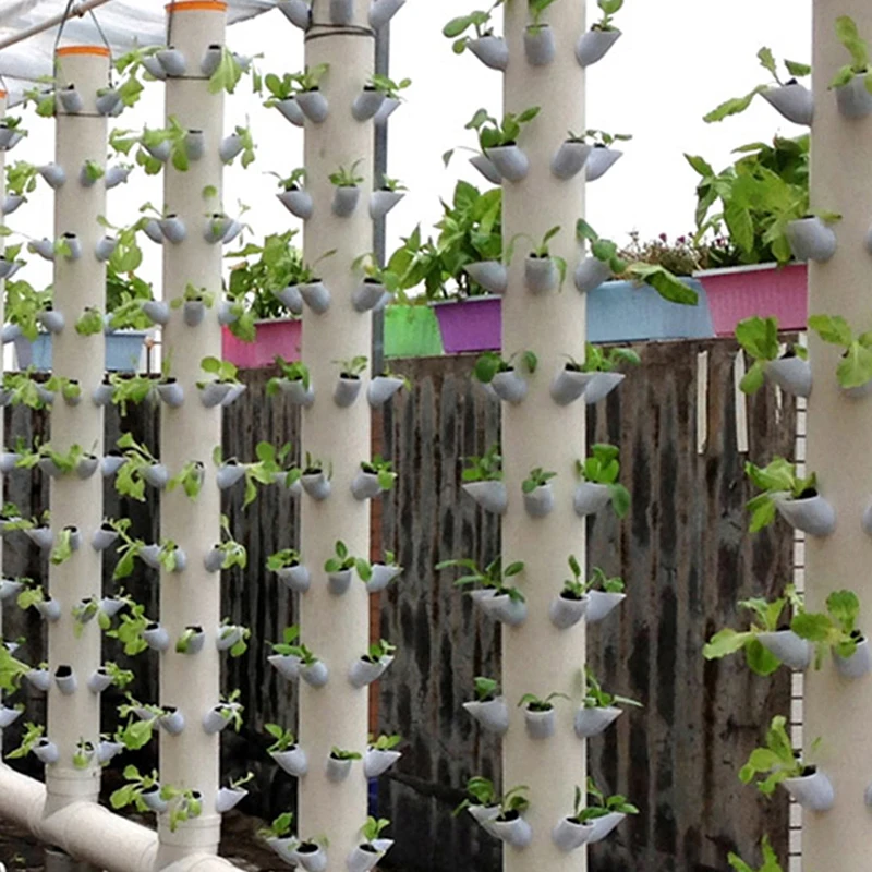 5 Pcs Column pipe fixed plant cup Hydroponic systems greenhouse balcony vegetables strawberry pipe nurturing indoor kit