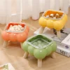 1 PCS New cat eating tall bowl bubble glass four-legged high-leg cat bowl easy to clean pet high-legged neck bowl 6
