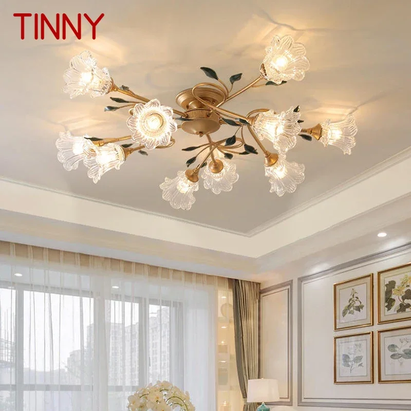 

TINNY American Pastoral Ceiling Light LED Creativity Flower Living Room Dining Room, Bedroom Home Decoration Lights