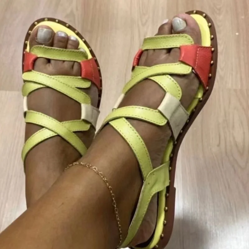 women sandals women flats gladiator summer flat shoes rome style