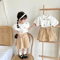 Summer Children’s Clothing Set Korean Boys’ Shirt+shorts Set Girls’ Shirt+skirt Set Sibling Matching Set