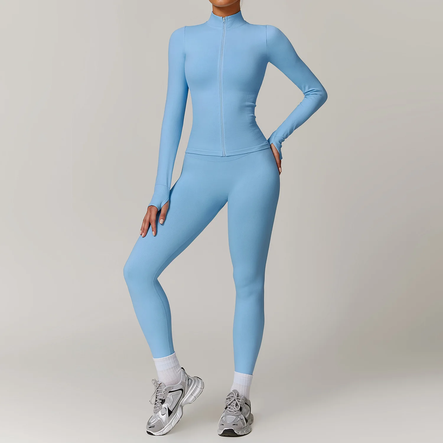 Yoga Set Seamless for Women Gym Fitness Long Sleeved Jacket Tracksuits Sports Bra Gym Leggings