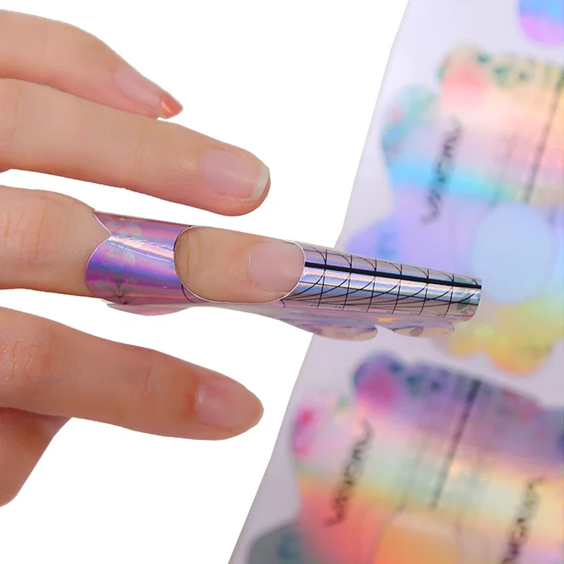 100Pcs Self-Adhesive Nail Extension Forms for French Tips and UV Gel Building