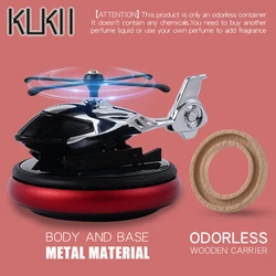 Solar-Powered Rotating Helicopter Air Freshener and Decorative Car Accessory (Metal Red Odorless)