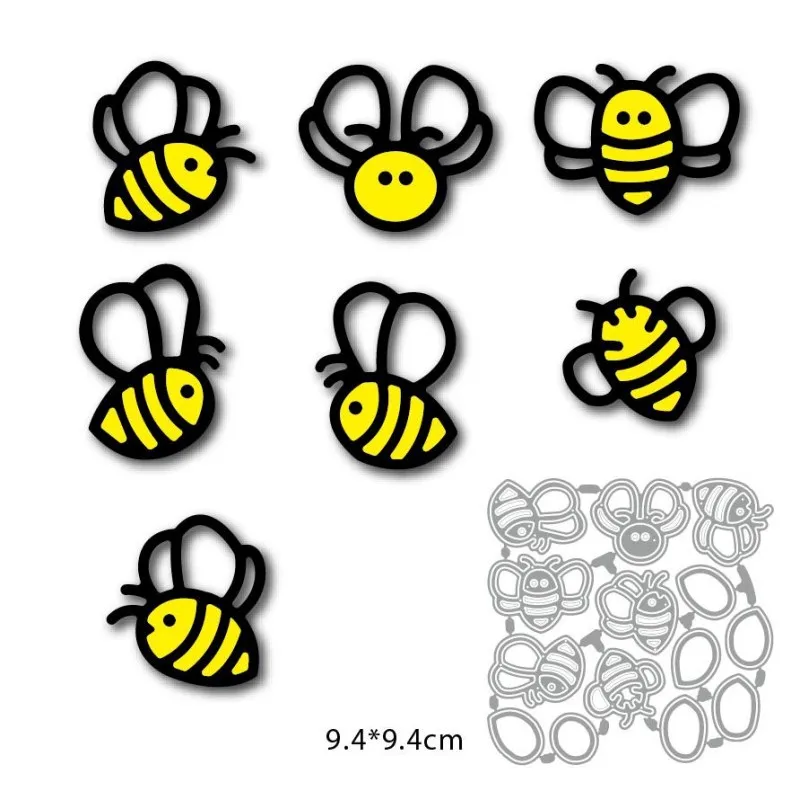 

7Pcs Honeybee Metal Cut Dies Stencils for Scrapbooking Stamp/Photo Album Decorative Embossing DIY Paper Cards