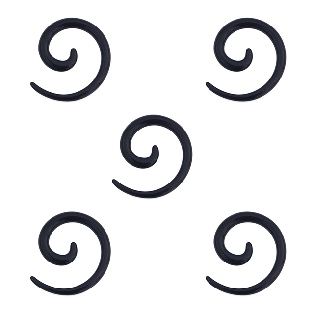 1.2-8mm Acrylic Spiral Ear Gauges Fake Ear Tapers Stretching Plugs Tunnel Expanders Earlobe Cartilage Body Piercing Jewelry