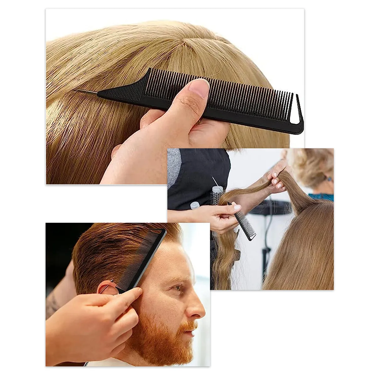 1Pcs Black Pointed Tail Salon Hairdressing Hair Styling Anti-static Comb Heat-resistant Salon Supplies Professional Hairdressing 4