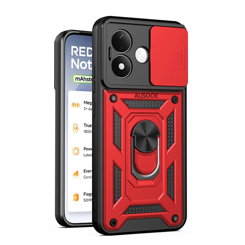 Shockproof Armor Case with Magnetic Holder Ring Stand and Enhanced Protection