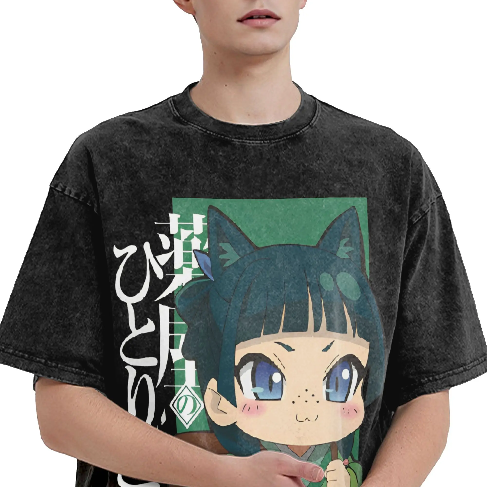 Cartoon Maomao the Apothecary Diaries T-Shirt, niedliche Anime-Grafik-T-Shirts, gewaschene Kurzarm-T-Shirts für Herren- und Damenbekleidung – Detail 5