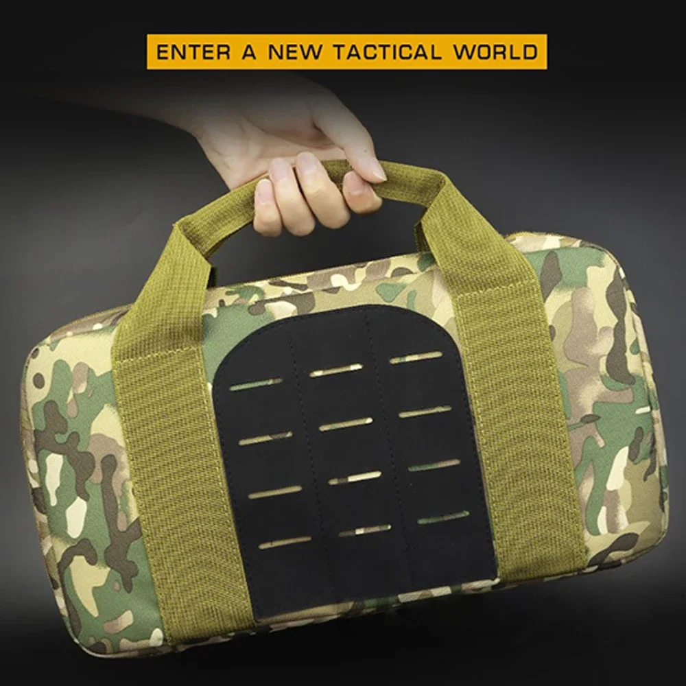 

Gun Case Pack Tactical Molle Pistol Bag Laser Portable Handgun Carrier Holster with Magazine Pouches Nylon Airsoft Hunting Bags