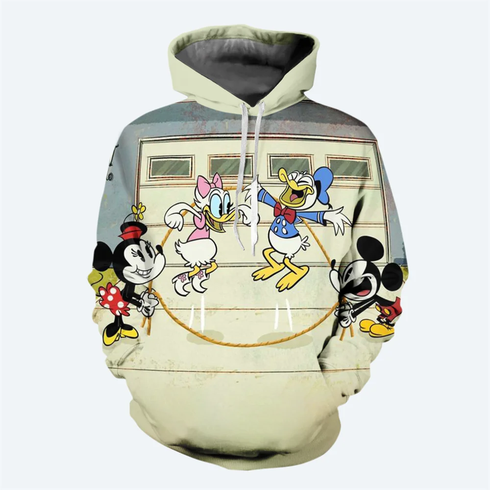 thumbnail image 1 of Nueva sudadera con capucha de dibujos animados de Disney para hombre, con estampado 3D del pato Donald, sudadera con capucha informal de moda urbana para hombre, 1 of 5