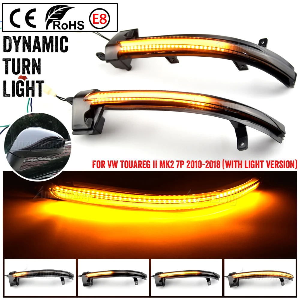 

For VW Volkswagen Touareg II MK2 7P 2010-2018 Led Side Wing Mirrors Dynamic Turn Signal Light Indicator Repeater Lamp