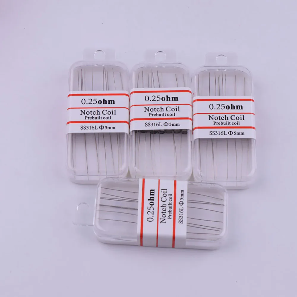 

10pcs/box Notch Coil SS316L Heating Wire 0.25ohm Premade Prebuilt Coils
