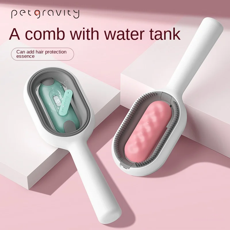 

3 In 1 Updated Pet Grooming Comb Brush Double Sided Cat Hair Removal Brush With Water Tank Cleaning Massage Remover Comb