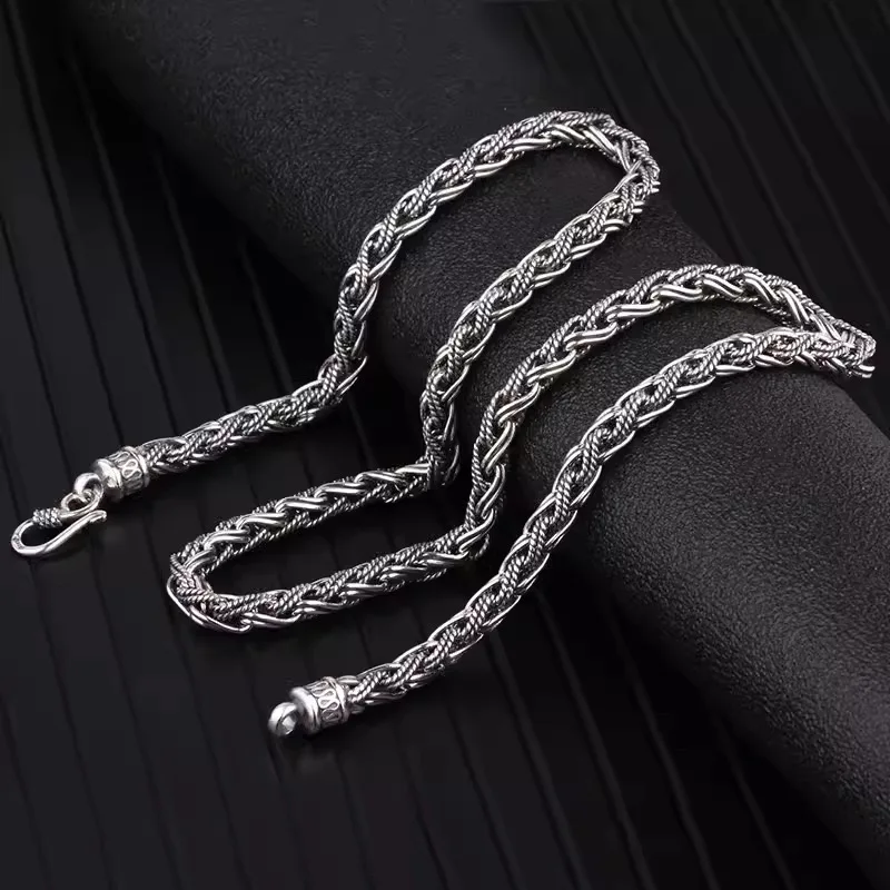 アクセサリー Vintage silver925 chain bracelet 925 Sterling Silver Vintage Hammered Open Circle Chain